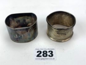 2 silver napkin rings