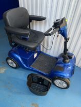 Care Co blue mobility scooter with basket, key & charger