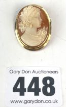 18k gold cameo brooch