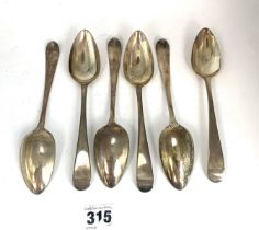 6 silver dessert spoons