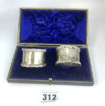 Pair of silver serviette rings