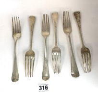 6 silver forks