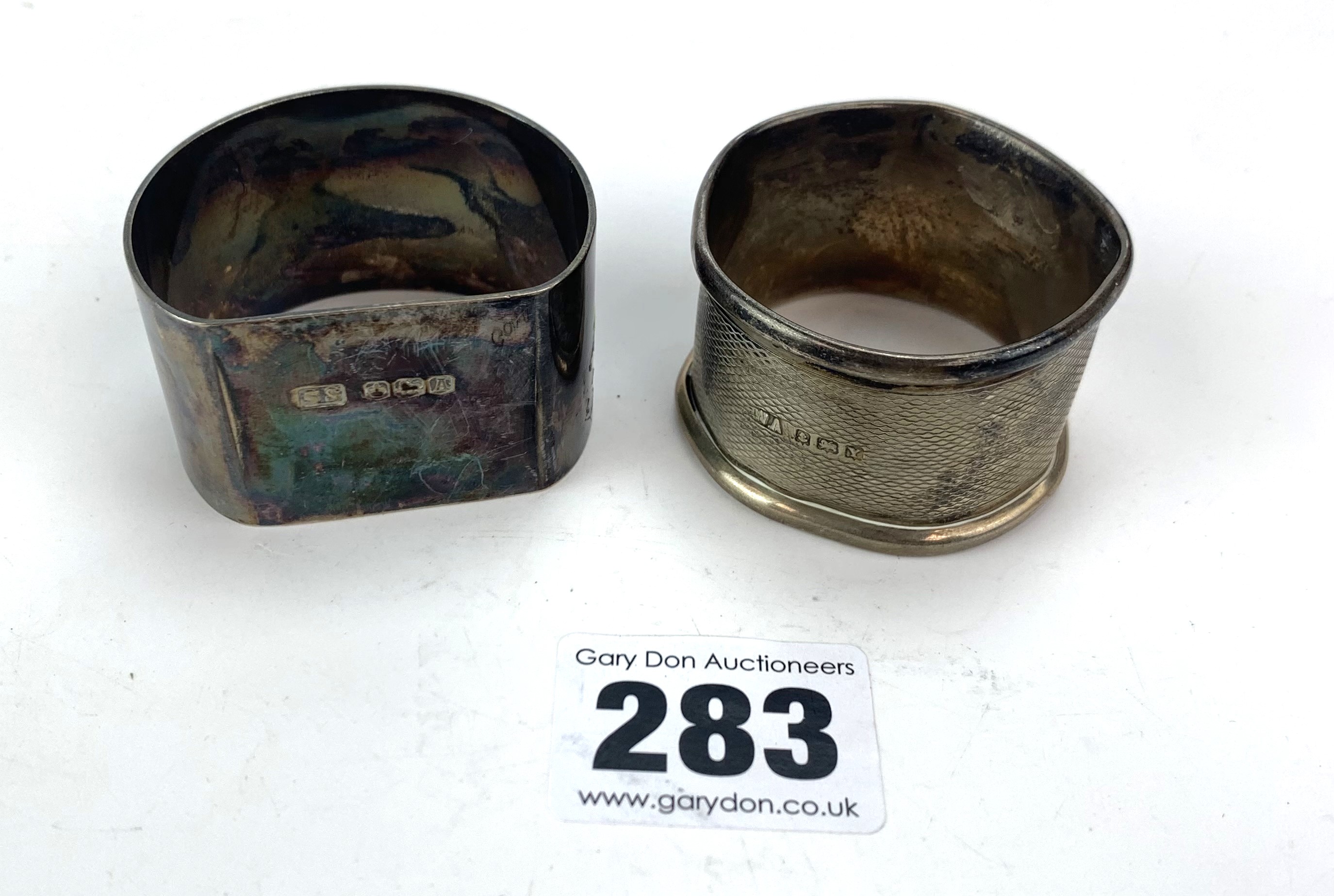 2 silver napkin rings - Image 2 of 3