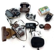 6 assorted cameras