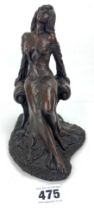 Resin figure of reclining lady