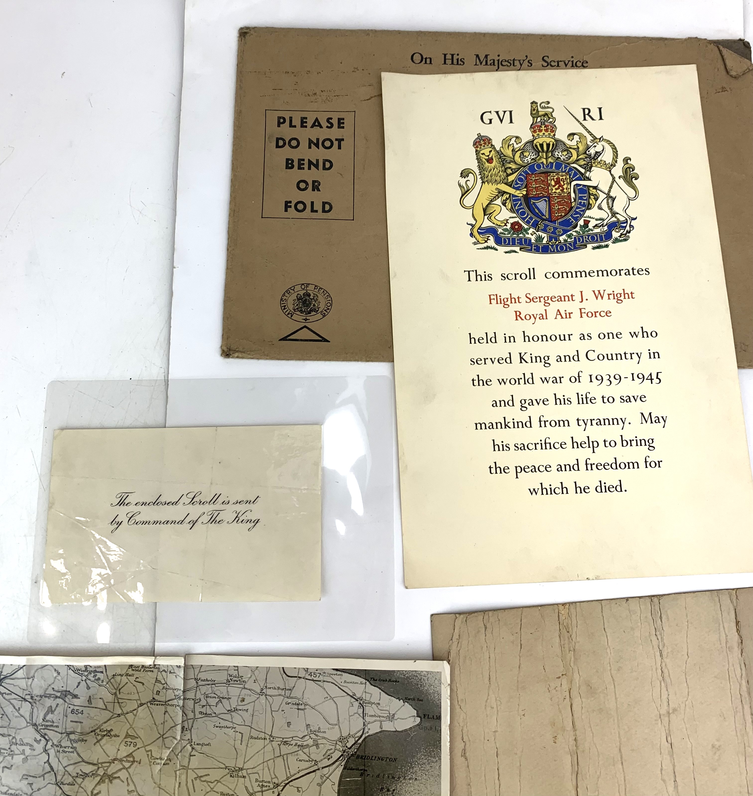 WW2 memorial scroll and paperwork - Image 4 of 5