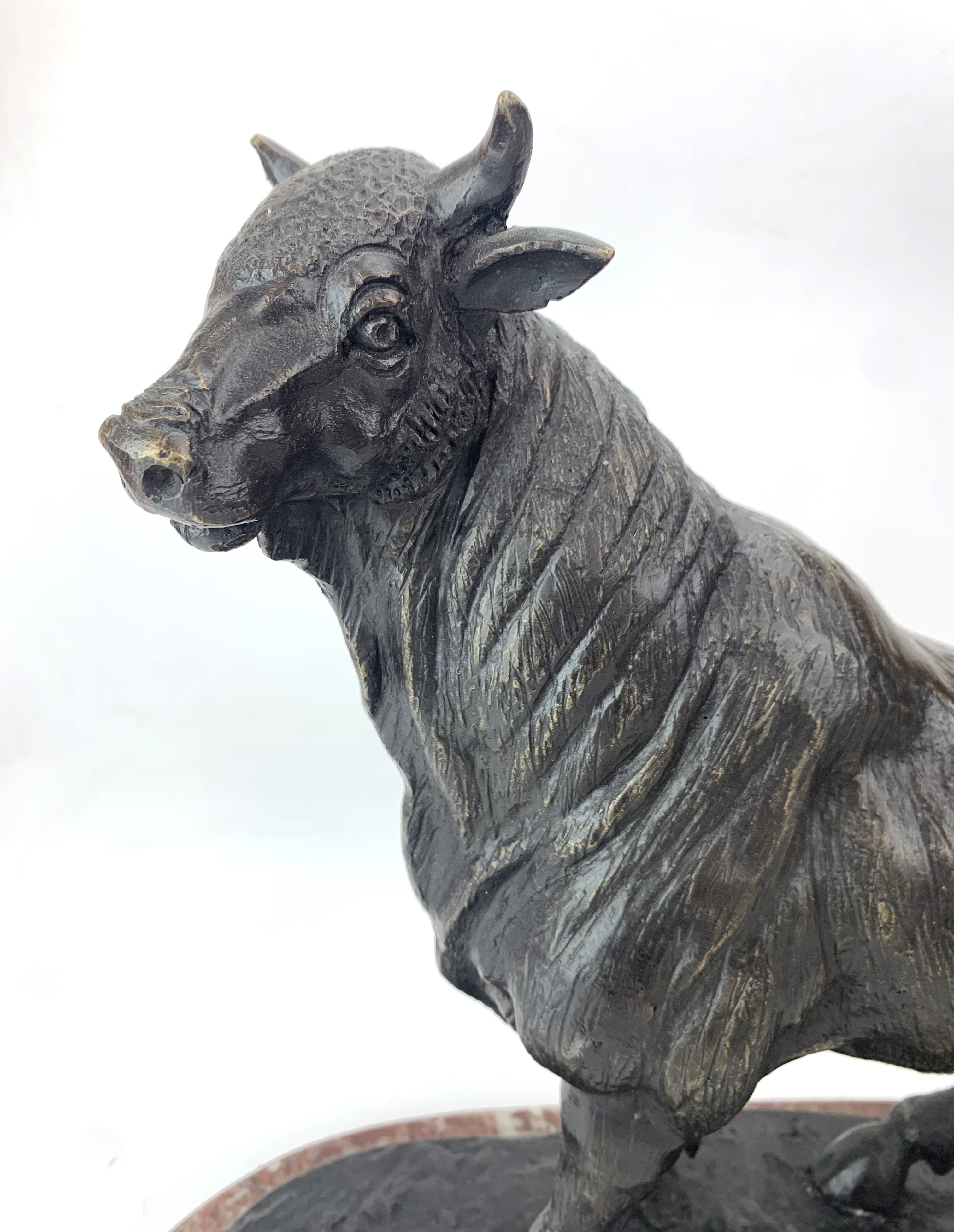 Large bronze bull by A.L. Barye - Image 2 of 8