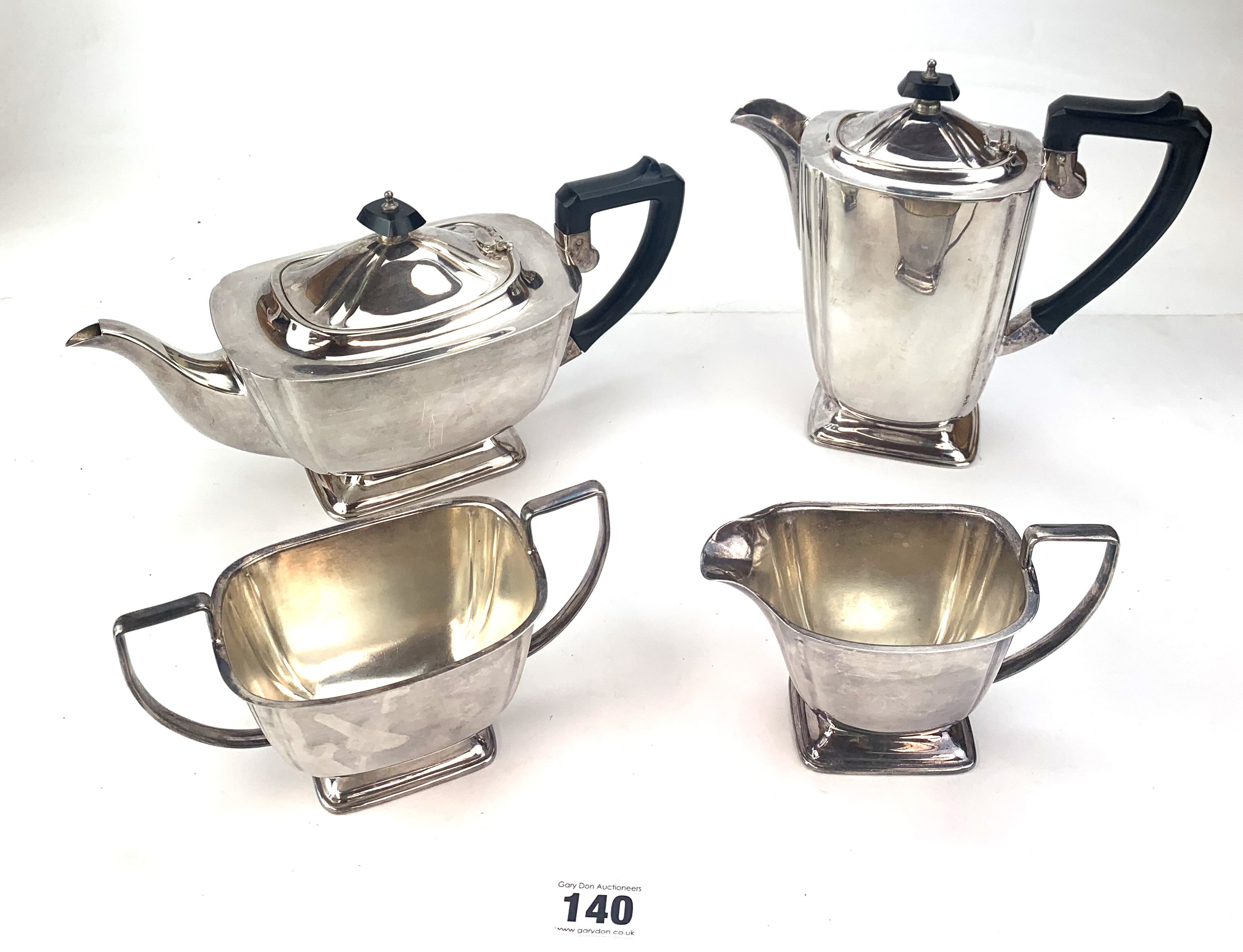 4 piece plated tea set