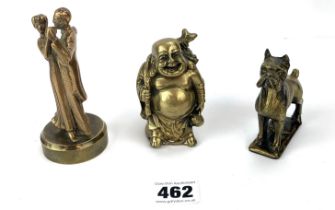 3 small brass figures