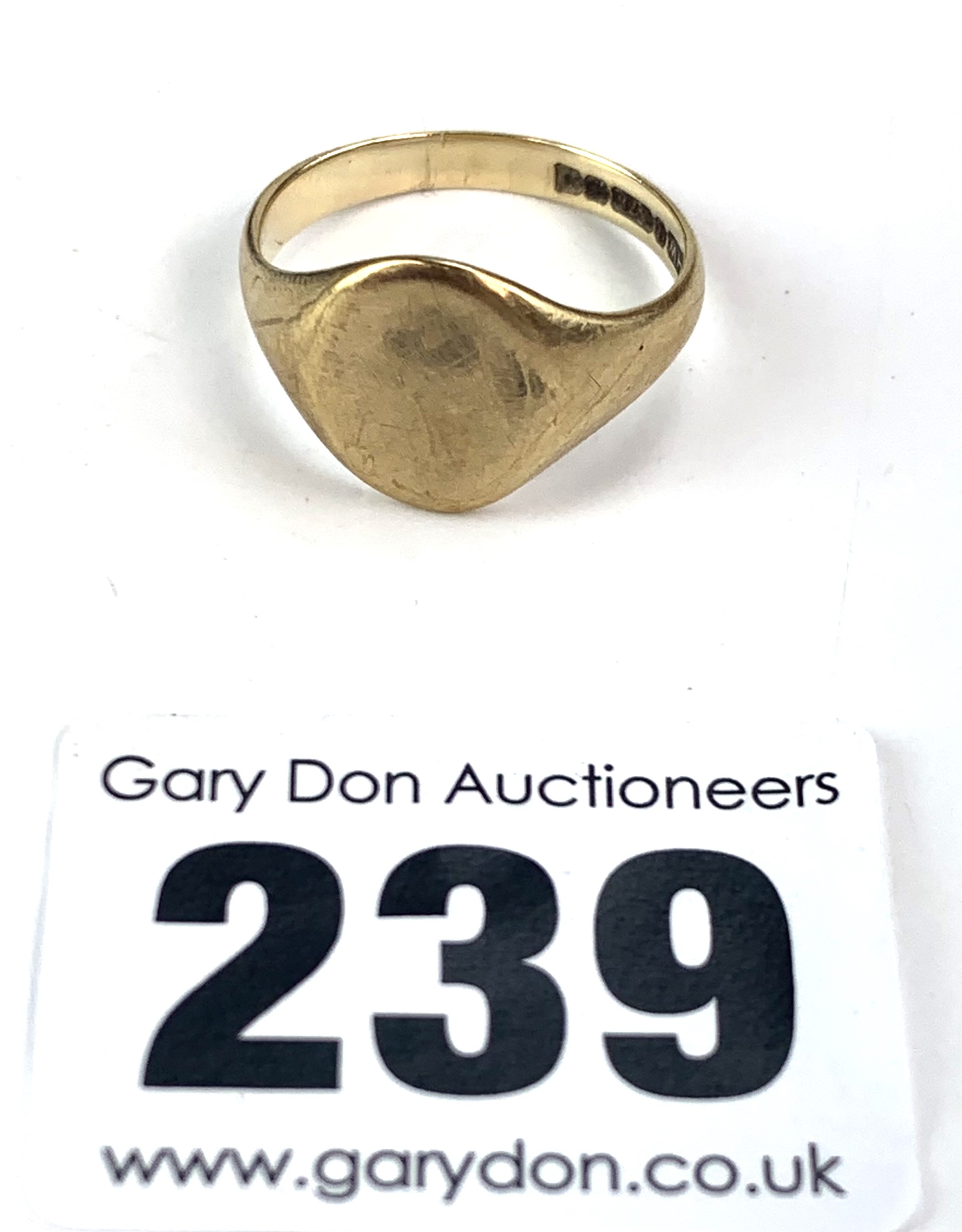 9k gold signet ring - Image 2 of 4