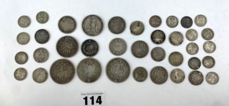 Assorted silver UK coins