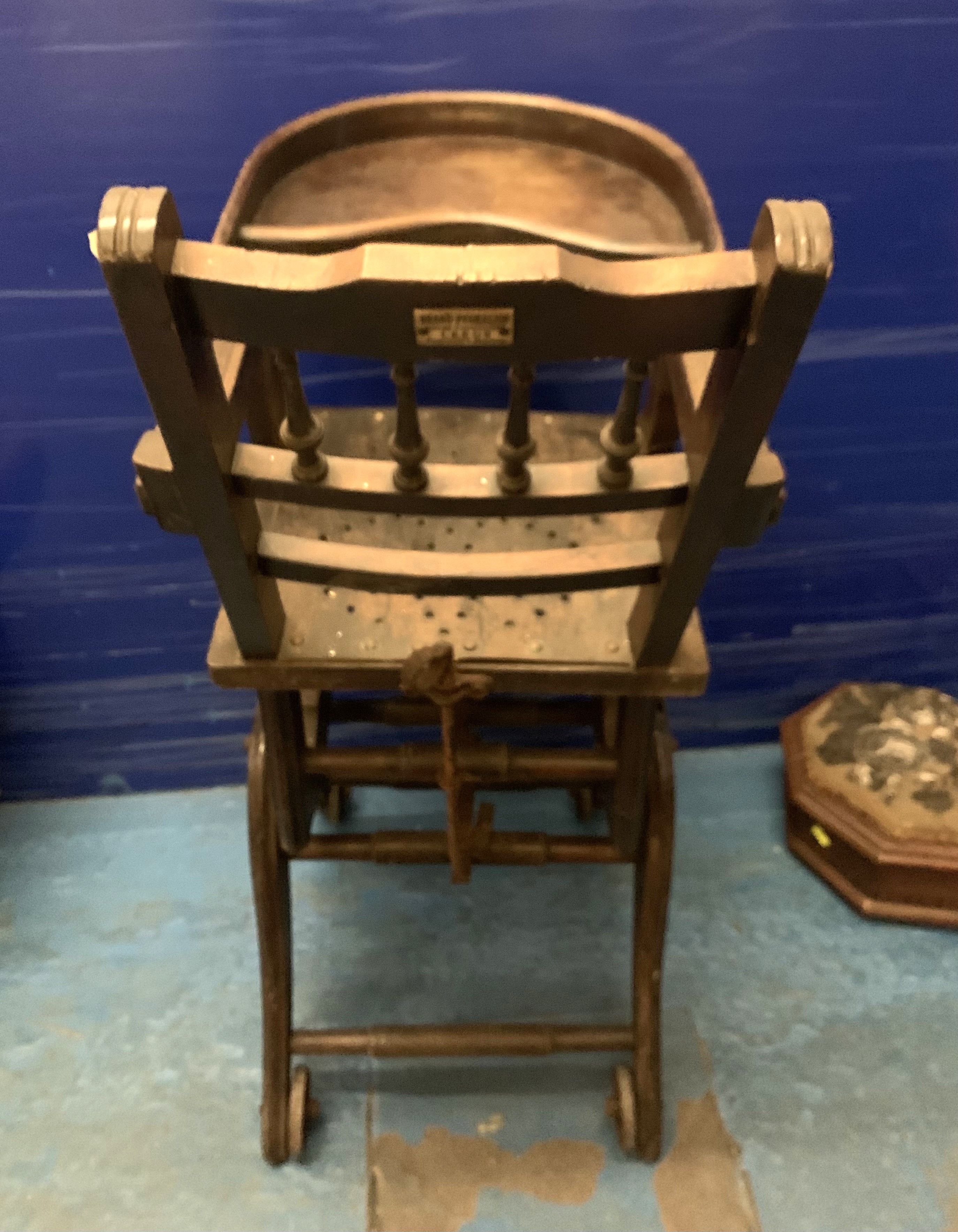 Antique baby highchair - Image 3 of 4