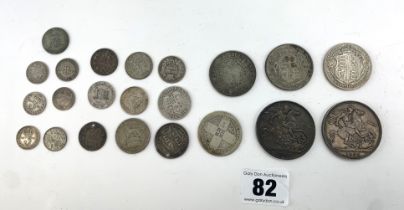 Assorted silver UK coins