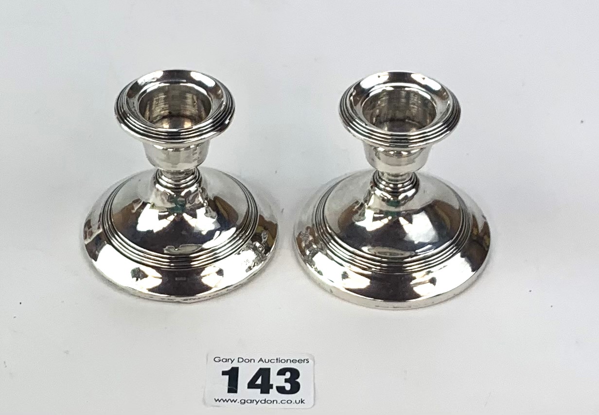 Pair of silver candlesticks - Image 2 of 4