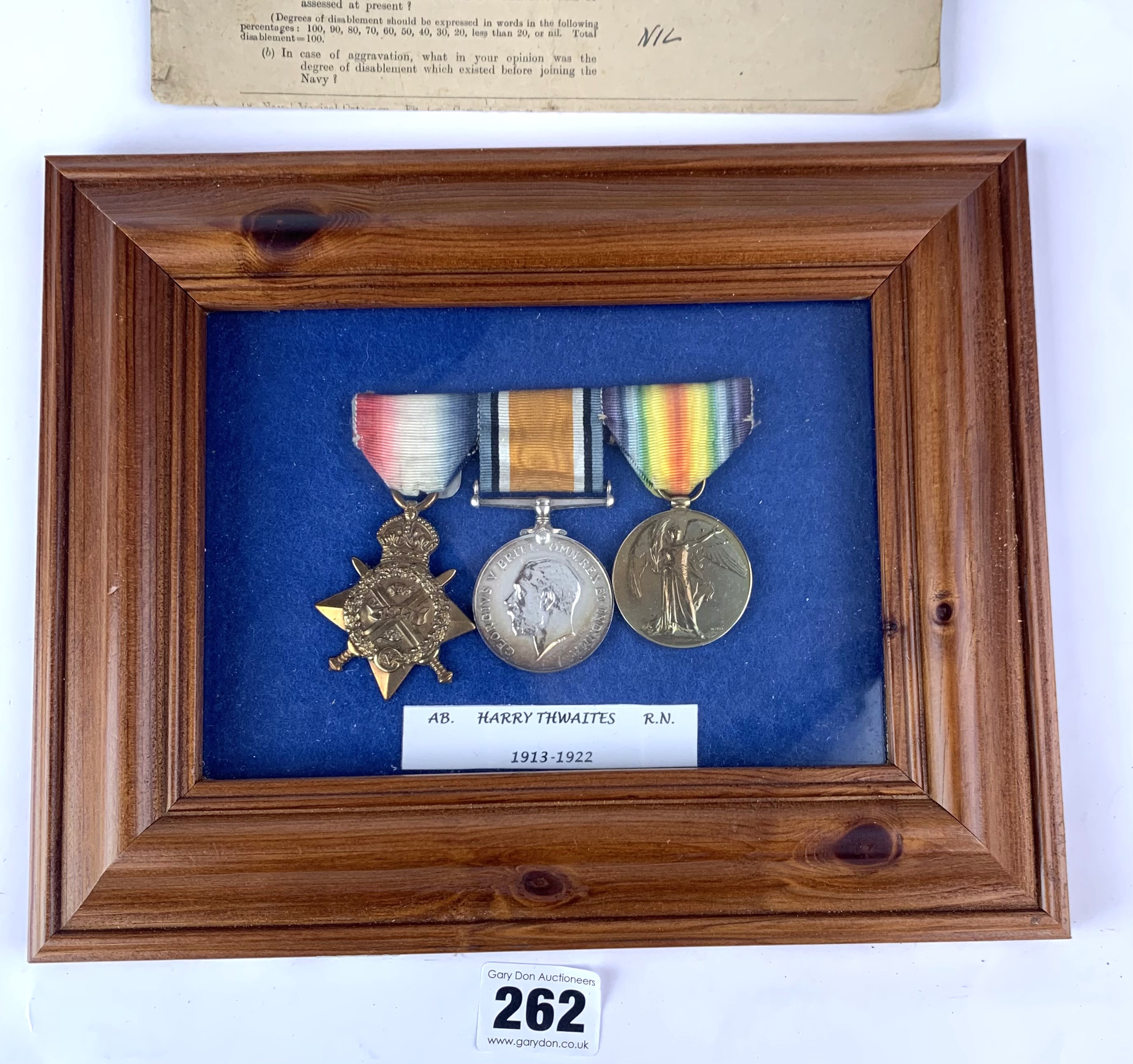 Framed WW1 medals - Image 2 of 9