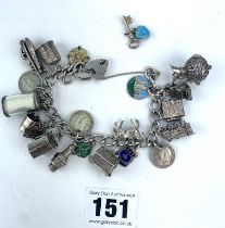 Silver charm bracelet