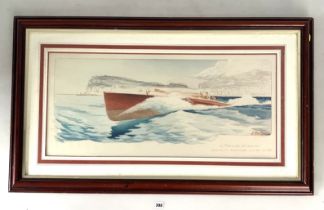 Print of racing boat