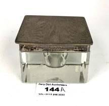 Silver & glass inkwell