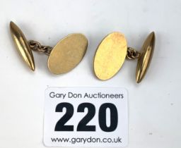 Pair of 9k gold cufflinks