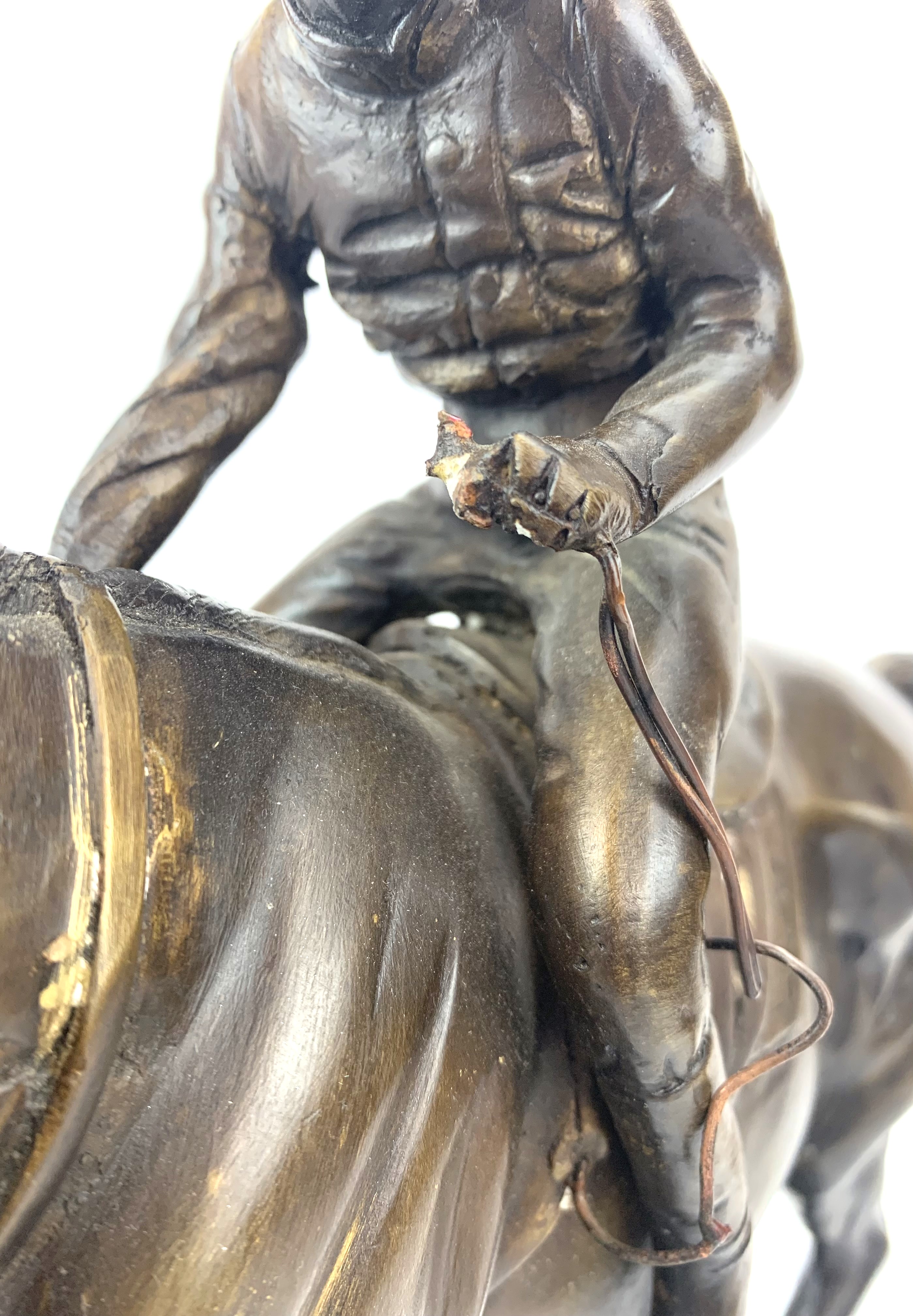 Bronze horse & jockey figure - Image 4 of 7