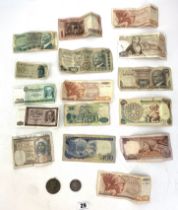 Assorted banknotes & coins