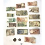 Assorted banknotes & coins