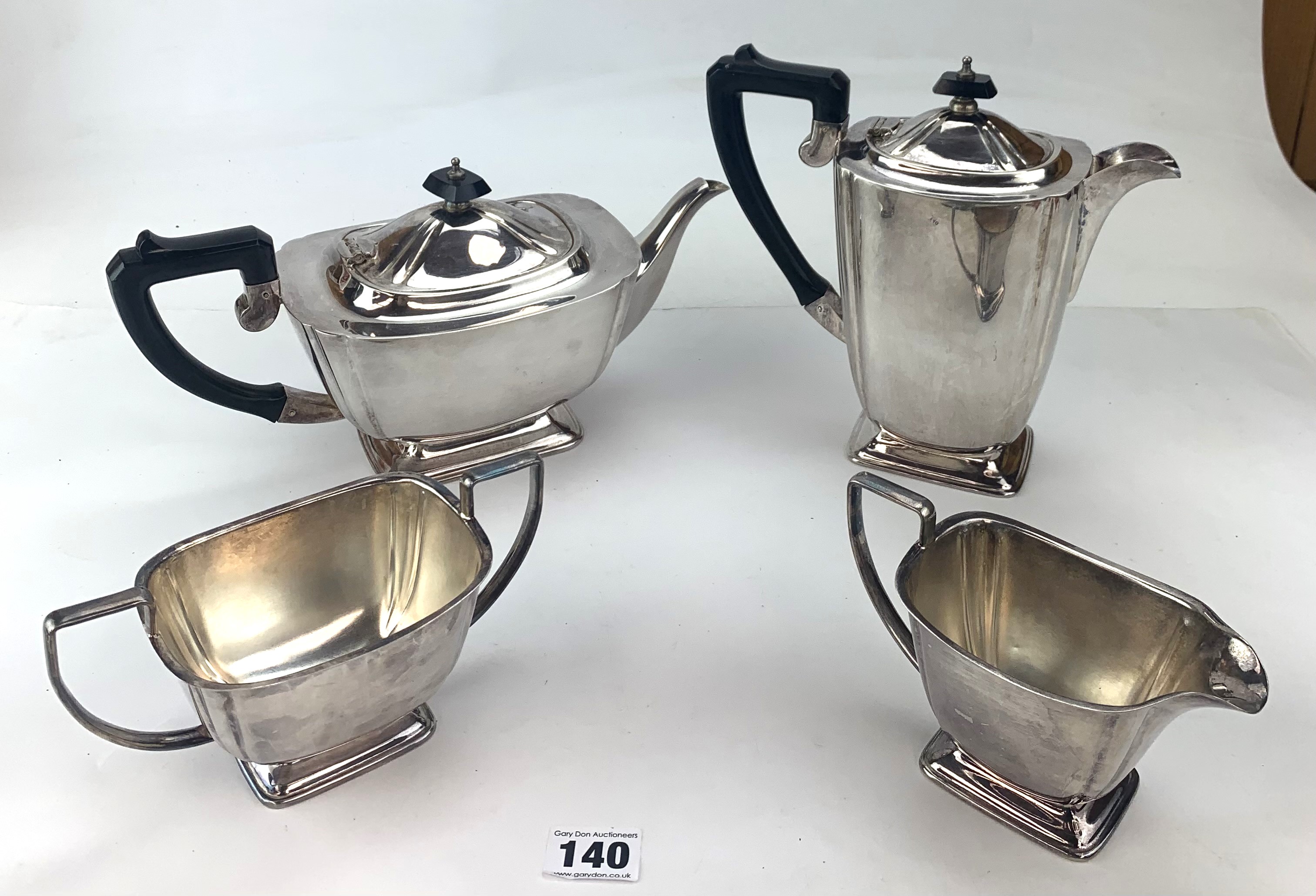 4 piece plated tea set - Image 2 of 3