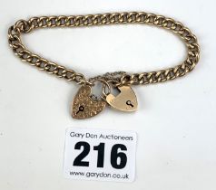 9k gold bracelet with 2 heart locks
