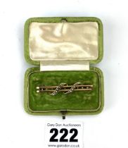 9k gold bar brooch