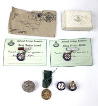 Assorted badges and medals