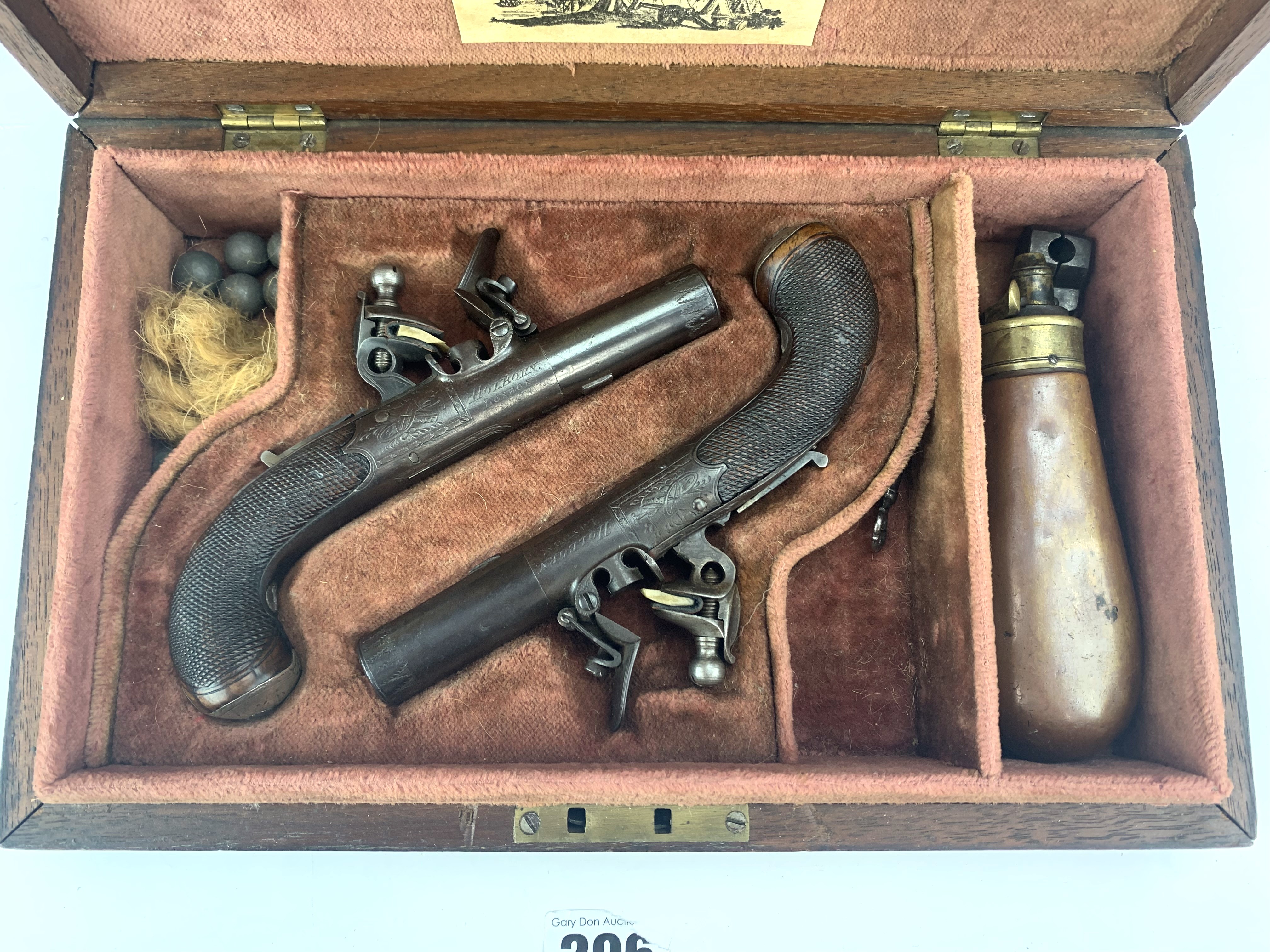 Pair of antique flintlock pocket pistols - Image 2 of 10