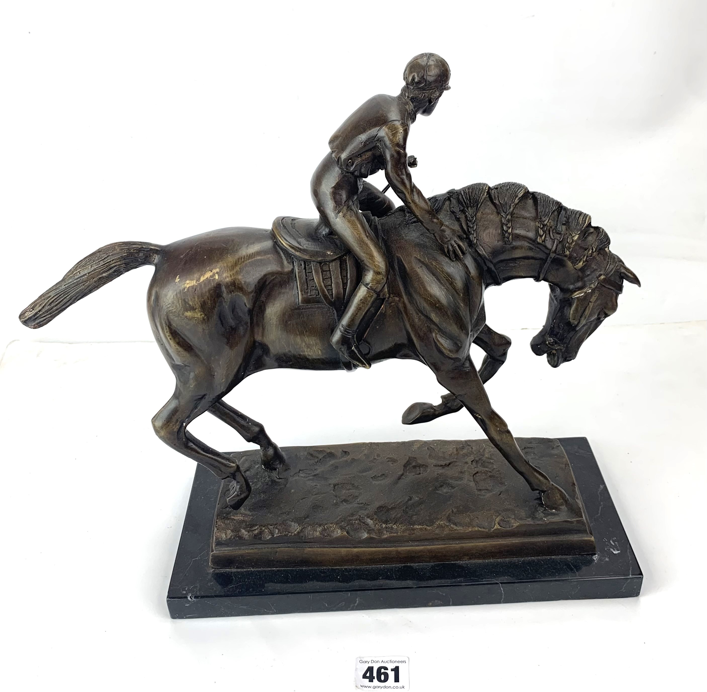 Bronze horse & jockey figure - Image 5 of 7