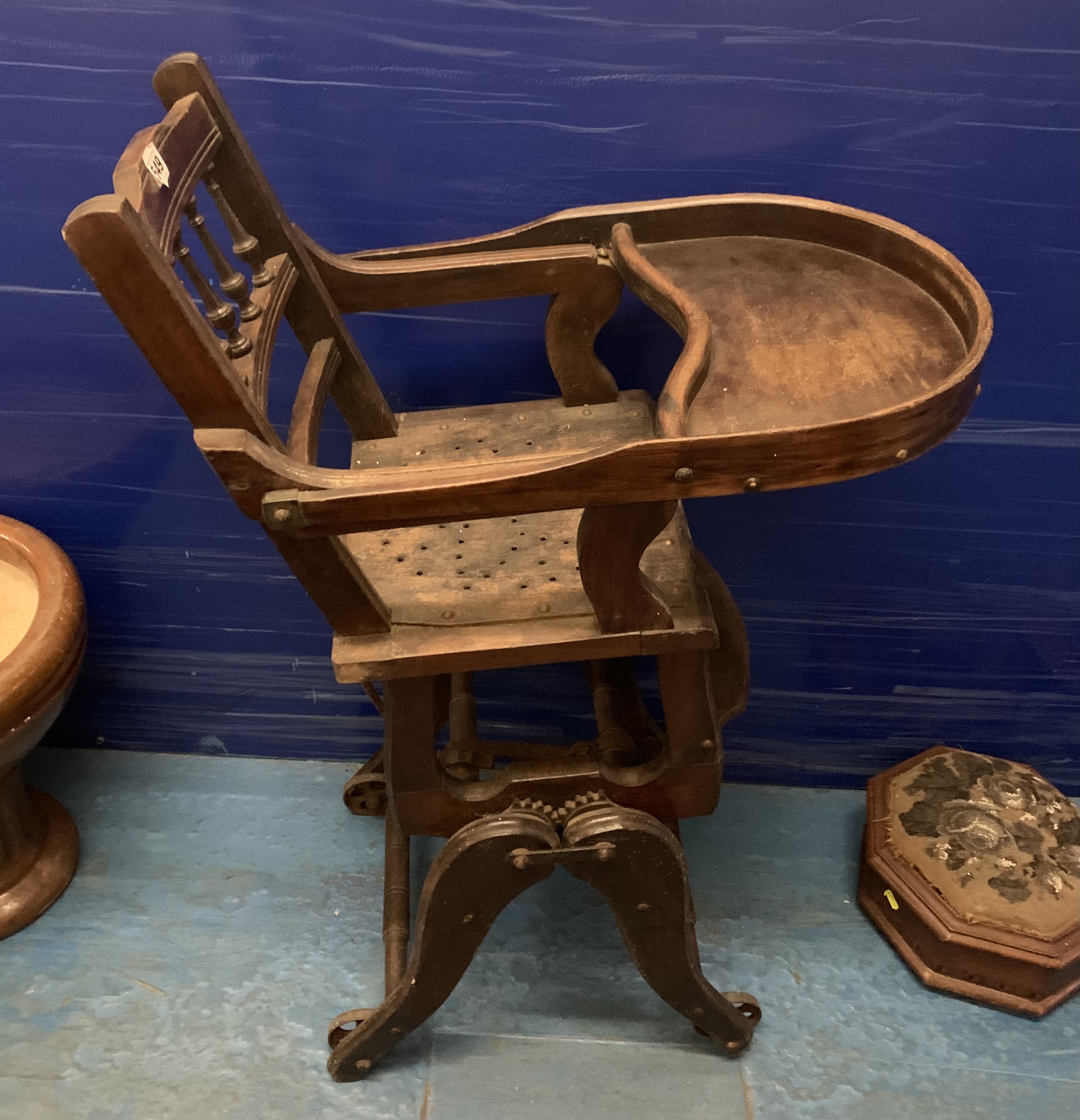 Antique baby highchair - Image 2 of 4