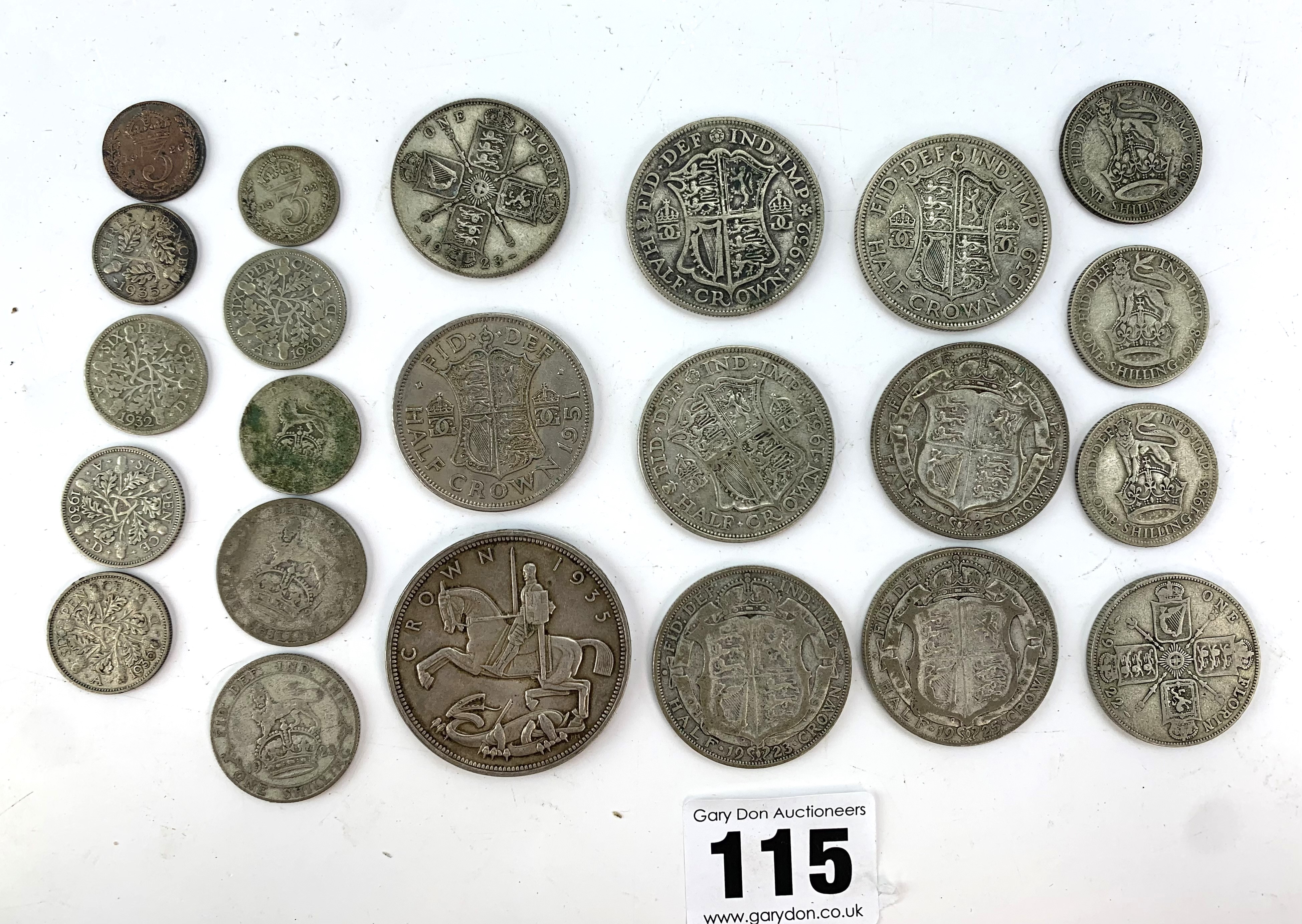 Assorted half silver UK coins