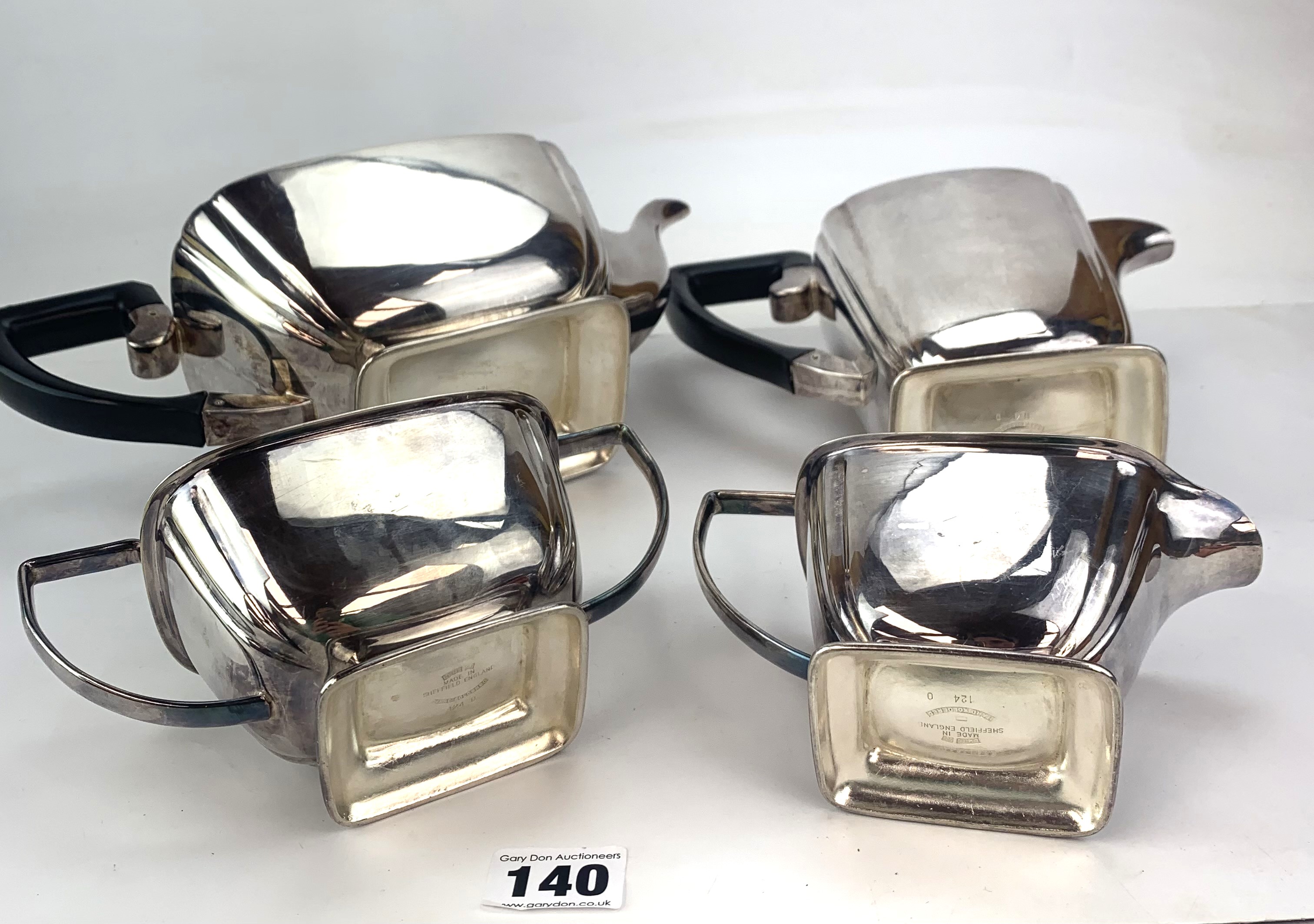 4 piece plated tea set - Image 3 of 3