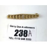 9k gold diamond bar brooch