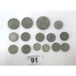 Assorted half silver UK coins