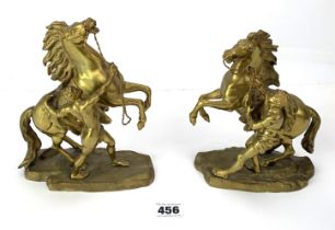 Pair of gilded bronze Marley Horses