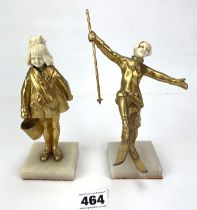 2 gilded metal figures