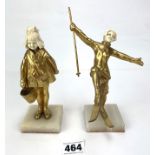 2 gilded metal figures