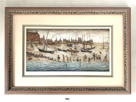 Signed 'The Beach at Deal' L.S.Lowry