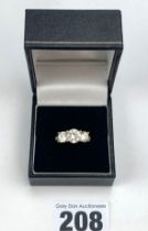 14k gold white stone ring