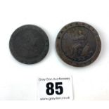 George III cartwheel twopence & penny