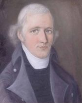 English School (19th century) - portrait of a gentleman, head and shoulders wearing a grey coat,