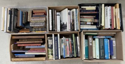 Six boxes of books including cookery books, history reference books, art reference books etc..