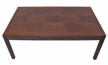 Heggen of Norway coffee table, made in Norway, bearing the factory label to the underside, 47.5"