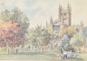 Eric Sturgeon (1920-2001) - 'Bath Abbey from Parade Gardens, Bath', signed artist's proof originally