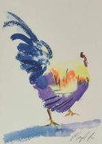 Marilyn Allis (20th/21st century) - Study of a Cockerel, signed also inscribed with the artist