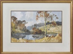 Edward Wesson., RI., RSMA., RBA., RI (1910-1983) - " Swanbourne Lake, Buckinghamshire signed also