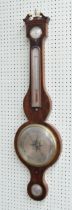 Mahogany four glass wheel barometer, signed Gugeri & Carughy, London on the bottom level dial,